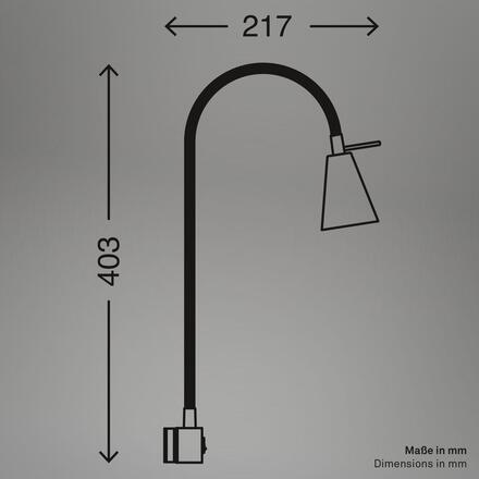 BRILONER Tuso Bett lampa na čtení - 4,7W, 400lm, LED, vypínač, nastavitelná, béžová 2080011