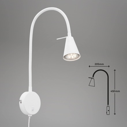 BRILONER Flexibilní nástěnné svítidlo 45 cm 1xGU10 5W 400lm bílé BRI 2082-016