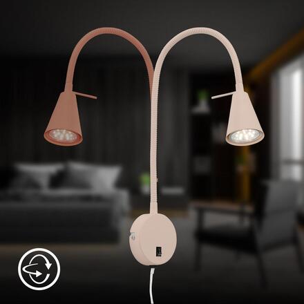 BRILONER Tusa Bett lampa na čtení - 4,7W, 400lm, LED, vypínač, nastavitelná, béžová 2082011