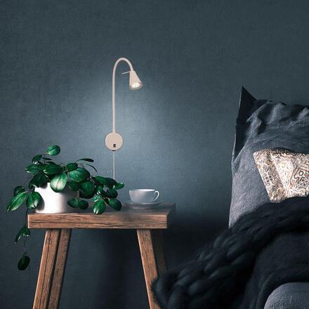 BRILONER Tusa Bett lampa na čtení - 4,7W, 400lm, LED, vypínač, nastavitelná, béžová 2082011