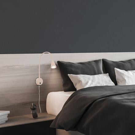 BRILONER Tusa Bett lampa na čtení - 4,7W, 400lm, LED, vypínač, nastavitelná, béžová 2082011