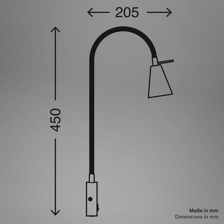 BRILONER Tusa Bett lampa na čtení - 4,7W, 400lm, LED, vypínač, nastavitelná, béžová 2082011