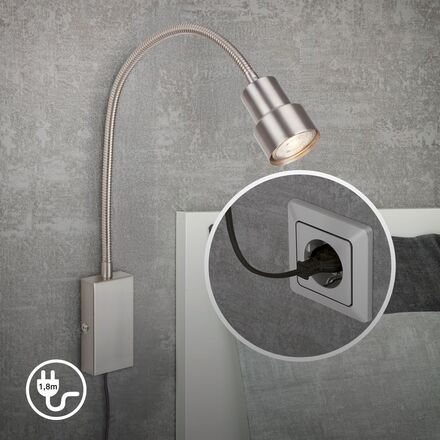 BRILONER bodové svítidlo s dotykovým vypínačem 69 cm 1xGU10 5W 400lm matný nikl BRI 2085012