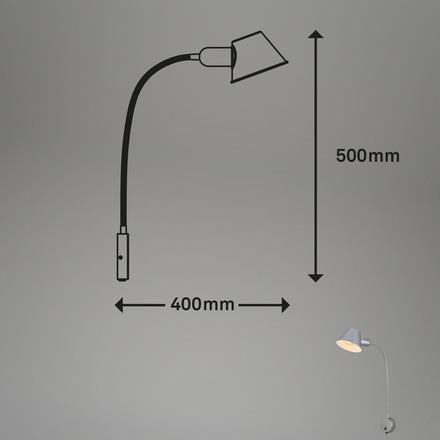 BRILONER Noční lampička 55 cm 1x E27 10W chrom BRI 2089-014