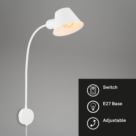 BRILONER Noční lampička 55 cm 1x E27 10W bílé BRI 2089-016