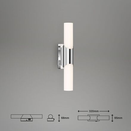 BRILONER LED nástěnné svítidlo 32 cm 6,5W 700lm chrom BRI 2111018