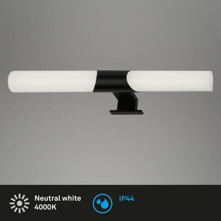 BRILONER LED koupelnové svítidlo k zrcadlu, 47 cm, LED modul, 12W, 1300 lm, černá BRI 2113-115