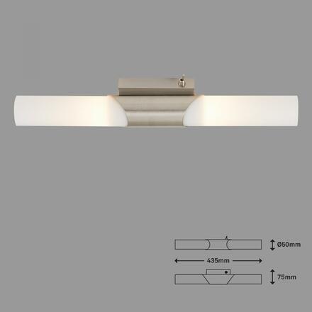 BRILONER Nástěnné svítidlo 43,5 cm 2x E14 40W matný nikl BRI 2125-022