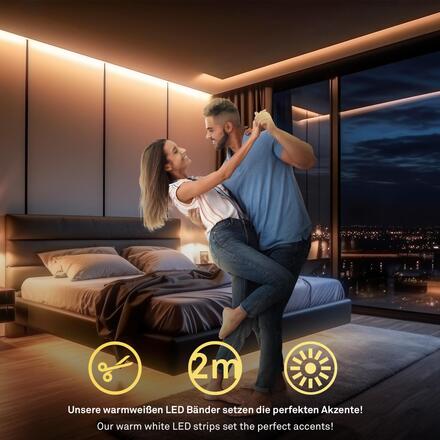 BRILONER Pimp Your Stripe základní sada LED Strip 2m, teplá bílá, On/Off 2150112