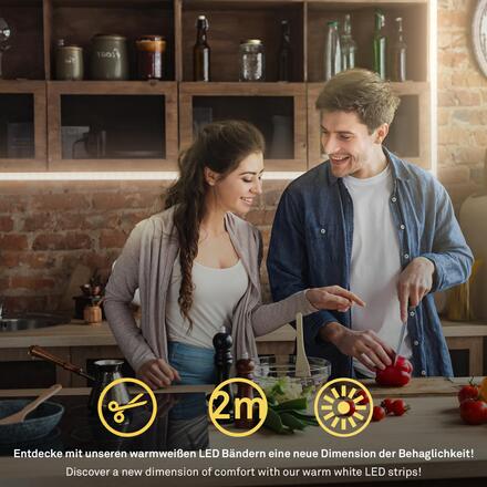 BRILONER Pimp Your Stripe základní sada LED Strip 2m, teplá bílá, On/Off 2150112