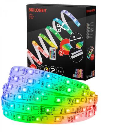 BRILONER Pimp Your Stripe startovací sada LED pásek 2m, RGB+W, dálkový ovladač 2153192