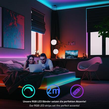 BRILONER Pimp Your Stripe startovací sada LED pásek 2m, RGB+W, dálkový ovladač 2153192
