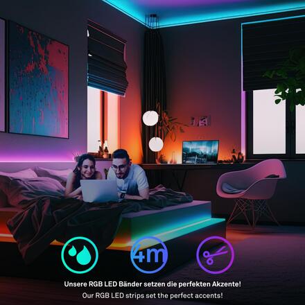 BRILONER Pimp Your Stripe prodlužovací sada LED Strip 4m, IP44 venkovní, WiFi, RGB+W 2167384