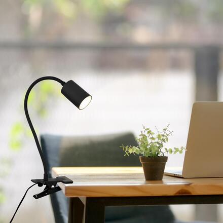 BRILONER Fleks lampička na stůl, nastavitelná, s klipsem, černá 2176015