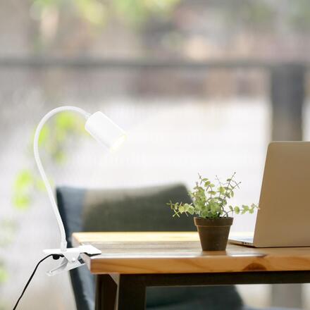 BRILONER Fleks lampička na stůl, nastavitelná, s klipsem, bílé 2176016