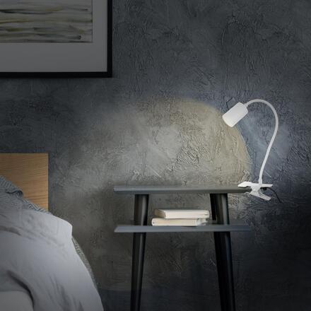 BRILONER Fleks lampička na stůl, nastavitelná, s klipsem, bílé 2176016