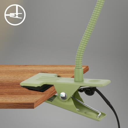 BRILONER Fleks lampička na stůl, nastavitelná, s klipsem, zelená 2176019