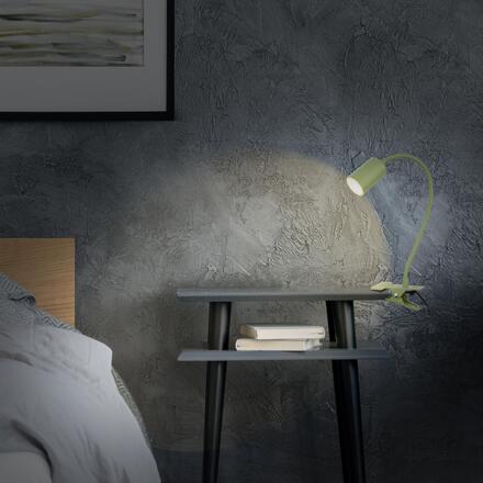 BRILONER Fleks lampička na stůl, nastavitelná, s klipsem, zelená 2176019