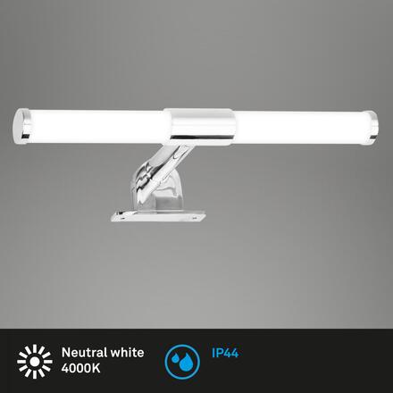 BRILONER Sala LED svítidlo k zrcadlu koupelna, 30cm, 2 způsoby montáže, se svorkou, chrom 2189018