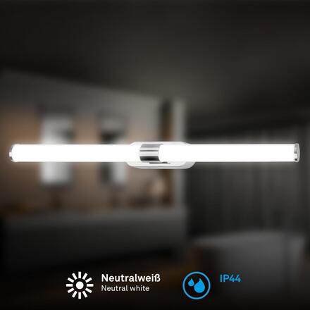 BRILONER Runt svítidlo k zrcadlu - 9W, 920lm, LED, montáž na stěnu, 40cm, neutrální bílá, chrom 2191118