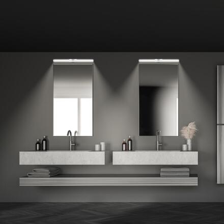 BRILONER Runt svítidlo k zrcadlu - 9W, 920lm, LED, montáž na stěnu, 40cm, neutrální bílá, chrom 2191118