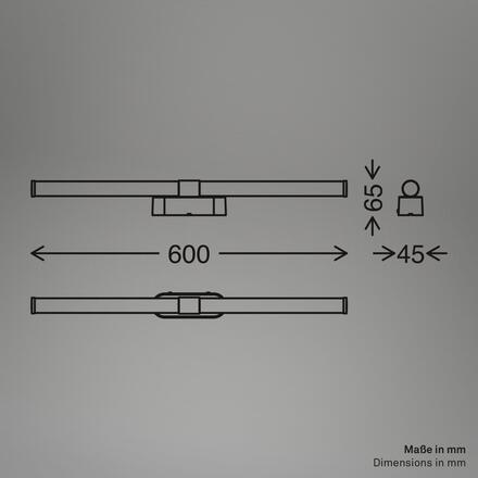 BRILONER Runt svítidlo k zrcadlu - 9W, 920lm, LED, montáž na stěnu, 40cm, neutrální bílá, chrom 2191118