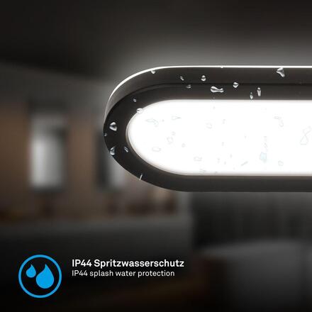 BRILONER Pil svítidlo k zrcadlu - 10W, 1200lm, LED, přímé a nepřímé osvětlení, 35cm, neutrální bílá, černá 2193015