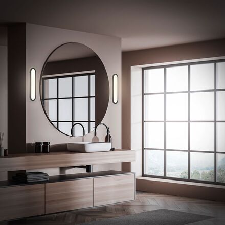 BRILONER Pil svítidlo k zrcadlu - 10W, 1200lm, LED, přímé a nepřímé osvětlení, 35cm, neutrální bílá, černá 2193015
