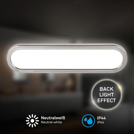 BRILONER Pil svítidlo k zrcadlu - 10W, 1200lm, LED, přímé a nepřímé osvětlení, 35cm, neutrální bílá, chrom 2193018