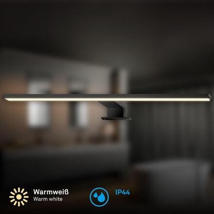 BRILONER Dun svítidlo k zrcadlu - 10W, 1000lm, LED, 2 způsoby montáže, 50 cm, teplá bílá, černá 2194015