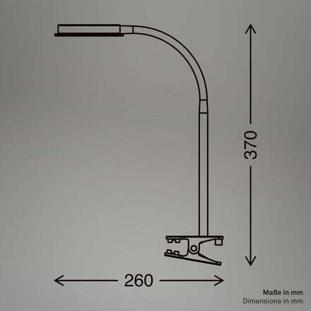 BRILONER Plegg lampička s klipsem - 3,2W, 350lm, LED, nastavitelné, černá 2195015