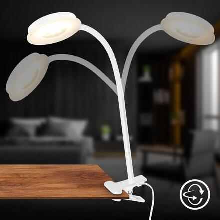 BRILONER Plegg lampička s klipsem - 3,2W, 350lm, LED, nastavitelné, bílé 2195016