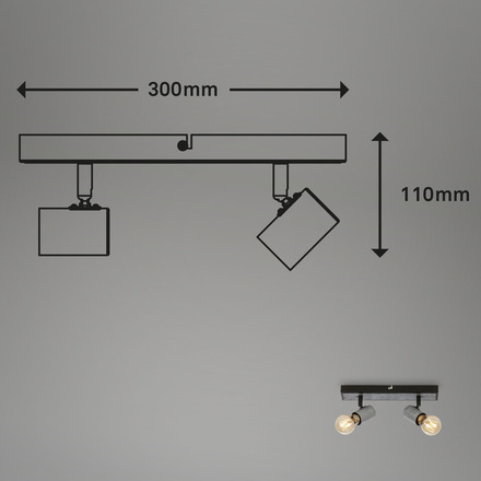 BRILONER Bodové svítidlo 30 cm 2x E27 max. 60W antická stříbrná BRI 2222-024