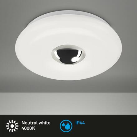 BRILONER LED stropní svítidlo, pr. 29 cm, 12 W, 1200 lm, bílé-chrom BRI 2300-018