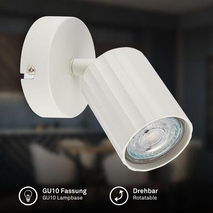 BRILONER Skaft nástěnné svítidlo - GU10 patice, max. 9W, nastavitelné, bílá 2324016