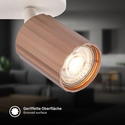 BRILONER Skaft stropní bodové svítidlo - GU10 patice, max. 9W, nastavitelné, kávová, 2-ramenné 2324024