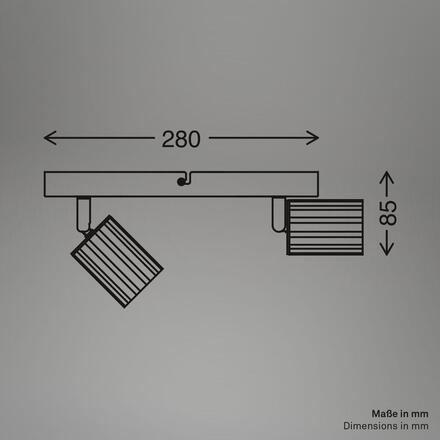 BRILONER Skaft stropní bodové svítidlo - GU10 patice, max. 9W, nastavitelné, starobílá, 2-ramenné 2324026