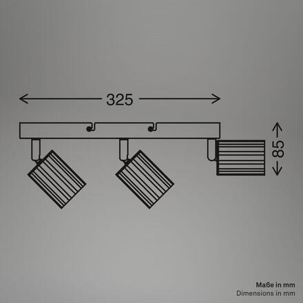 BRILONER Skaft stropní bodové svítidlo - GU10 patice, max. 9W, nastavitelné, kávová, 3-ramenné 2324034