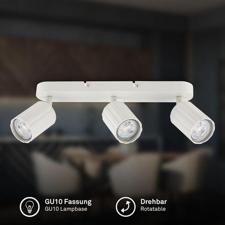 BRILONER Skaft stropní bodové svítidlo - GU10 patice, max. 9W, nastavitelné, starobílá, 3-ramenné 2324036