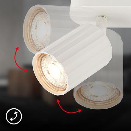 BRILONER Skaft stropní bodové svítidlo - GU10 patice, max. 9W, nastavitelné, starobílá, 3-ramenné 2324036