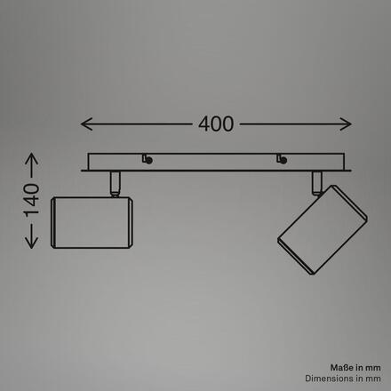 BRILONER Era stropní bodové svítidlo - GU10 patice, max. 10W, nastavitelné, světlešedá/kávová, 2-ramenné 2358024