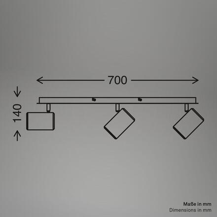 BRILONER Era stropní bodové svítidlo - GU10 patice, max. 10W, nastavitelné, světlešedá/kávová, 3-ramenné 2358034