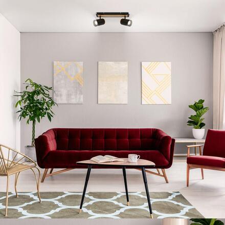 BRILONER Duta stropní bodové svítidlo - GU10 patice, max. 10W, nastavitelné, dřevo/černá, 2-ramenné 2359025