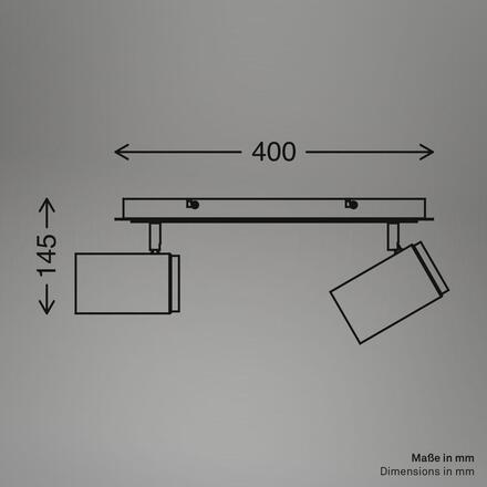 BRILONER Duta stropní bodové svítidlo - GU10 patice, max. 10W, nastavitelné, dřevo/černá, 2-ramenné 2359025