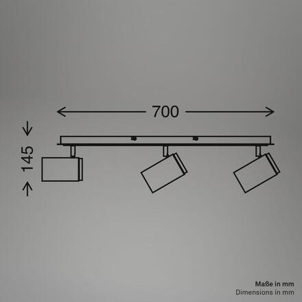 BRILONER Duta stropní bodové svítidlo - GU10 patice, max. 10W, nastavitelné, černá/dřevo, 3-ramenné 2359035