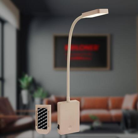 BRILONER Cielo lampa na čtení - 2W, 200lm, LED, nabíjecí, stmívatelné, dotykový vypínač, bezdrátové, béžová 2361011