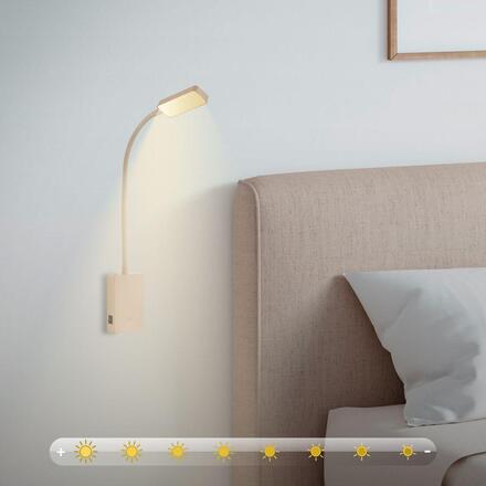 BRILONER Cielo lampa na čtení - 2W, 200lm, LED, nabíjecí, stmívatelné, dotykový vypínač, bezdrátové, béžová 2361011