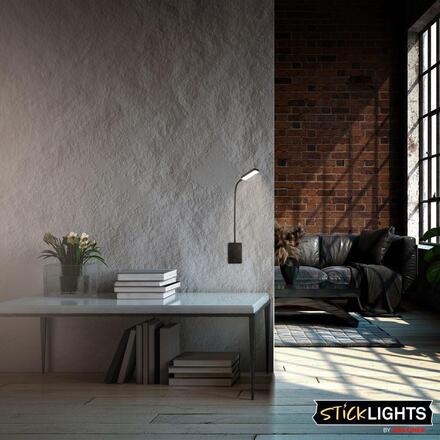 BRILONER Cielo lampa na čtení - 2W, 200lm, LED, nabíjecí, stmívatelné, dotykový vypínač, bezdrátové, černá 2361015