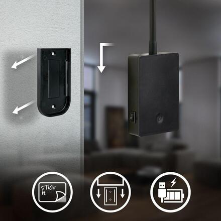 BRILONER Cielo lampa na čtení - 2W, 200lm, LED, nabíjecí, stmívatelné, dotykový vypínač, bezdrátové, černá 2361015