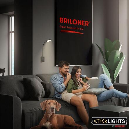 BRILONER Cielo lampa na čtení - 2W, 200lm, LED, nabíjecí, stmívatelné, dotykový vypínač, bezdrátové, černá 2361015